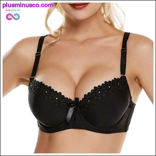 Plus Minus Co Sexy Lace Fashion Women Bow Push Up Bra Lingerie B Cup
