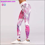 Plus Minus Co Sexy Leaf Pattern Digital Printed Skinny Long Leggings For, view 2