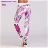 Plus Minus Co Sexy Leaf Pattern Digital Printed Skinny Long Leggings For, view 6