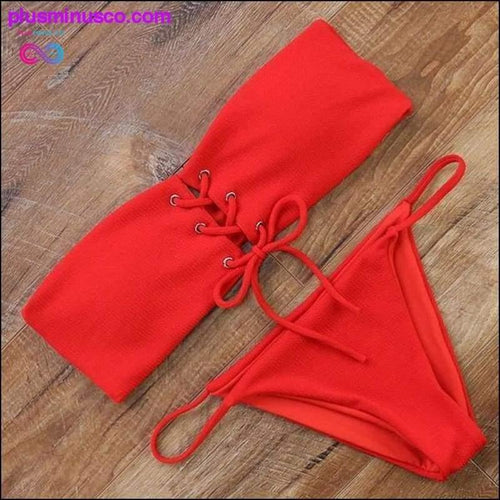 Plus Minus Co Sexy Strapless Bikini Set Off Shoulder