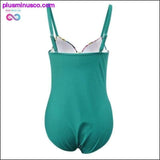 Plus Minus Co Sexy Striped Floral One Piece Large Swimsuits, view 5