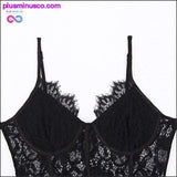 Plus Minus Co Sexy Transparent Lace Patchwork Spaghetti Bodycon Rompers ||, view 5