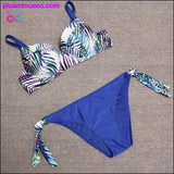 Plus Minus Co Sexy vintage print Bikinis 2020 push up Bikini set Female, view 3