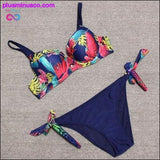 Plus Minus Co Sexy vintage print Bikinis 2020 push up Bikini set Female, view 6