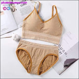 Plus Minus Co Sexy Women Bra Panties Set Push Up Sports Bra Set Letter, view 4