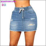 Plus Minus Co Sexy Women Fashion Elastic High Waist denim skirts Pockets, view 2