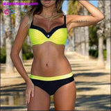 Plus Minus Co Sexy Women Striped Patchwork Bathing Suit, view 2