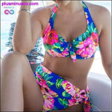 Plus Minus Co Sexy Women Striped Patchwork Bathing Suit, view 5