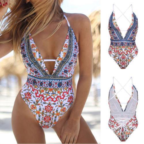 Plus Minus Co Sexy Women's One Piece Swimsuit Push Up Padded Bikini Monokini Swimwear Beachwear