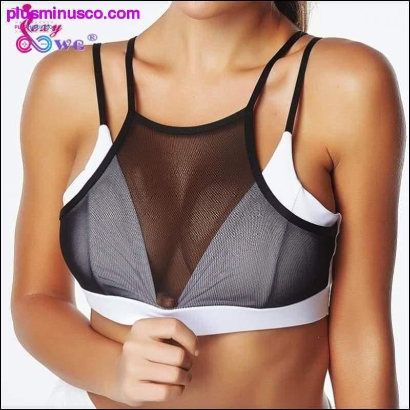 Plus Minus Co Breathable Sport Bras Yoga Shirts Vest Women Sexy White