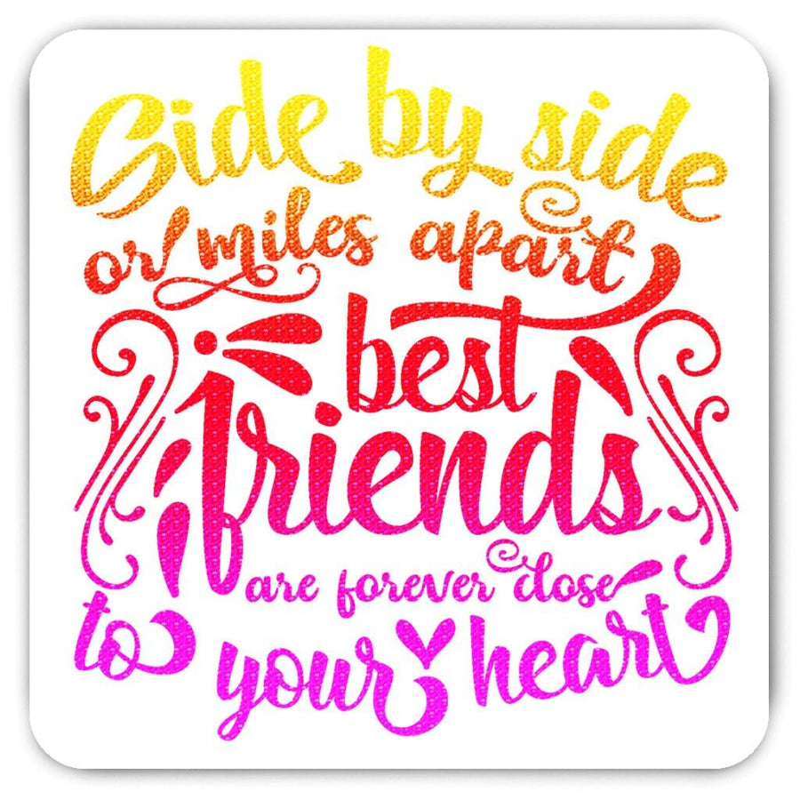 Plus Minus Co Side By Side Or Miles Apart Best Friends Are Forever Close To Your Heart Magnets, side by side wallpaper for fridge, bff gift, gift for gf