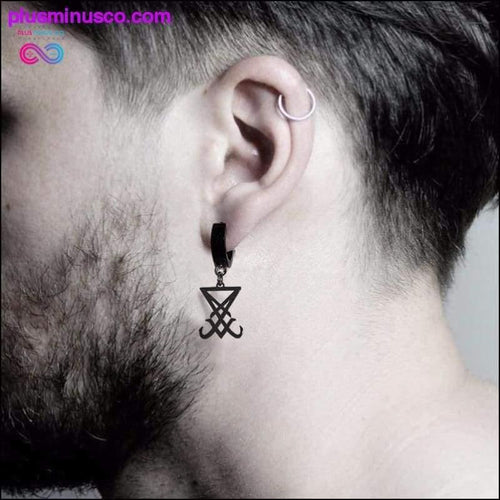 Plus Minus Co Sigil Of Lucifer Earrings Satanic Symbol Seal Of Satan in