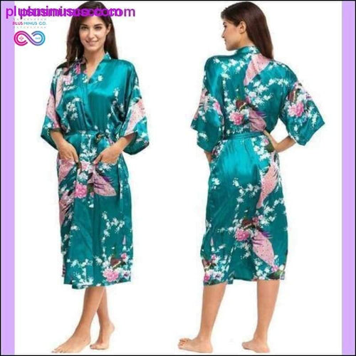 Plus Minus Co Silk Kimono Robe Bathrobe Women Satin Robe Silk Robes Night