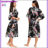 Plus Minus Co Silk Kimono Robe Bathrobe Women Satin Robe Silk Robes Night, view 2