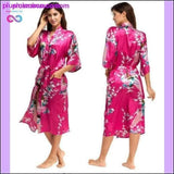 Plus Minus Co Silk Kimono Robe Bathrobe Women Satin Robe Silk Robes Night, view 3