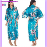 Plus Minus Co Silk Kimono Robe Bathrobe Women Satin Robe Silk Robes Night, view 6
