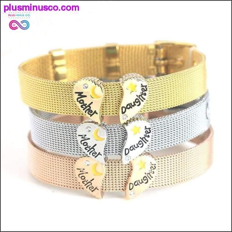 Plus Minus Co Silver & Gold LOVERS SET Mesh Bracelet Stainless Steel