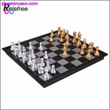 Plus Minus Co SIlver & Gold Magnetic Chess Set, view 2