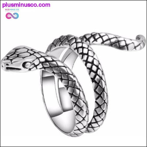 Plus Minus Co SIlver Snake Ring Fashion Jewelry || PlusMinusco.com