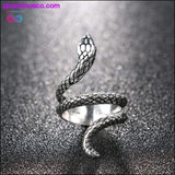 Plus Minus Co SIlver Snake Ring Fashion Jewelry || PlusMinusco.com, view 3