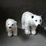 Plus Minus Co Simulation Animal Model Polar Bear Toy Polyethylene and Furs, Synthetic Furry Animal Decoration polar bear, view 4