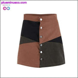 Plus Minus Co Single Breasted Patchwork Knee-Length A-Line Skirts at, view 2