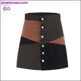 Plus Minus Co Single Breasted Patchwork Knee-Length A-Line Skirts at, view 3