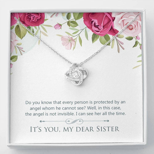 Plus Minus Co Sisters Necklace, Sister's Love Knot Necklace, Birthday Gift