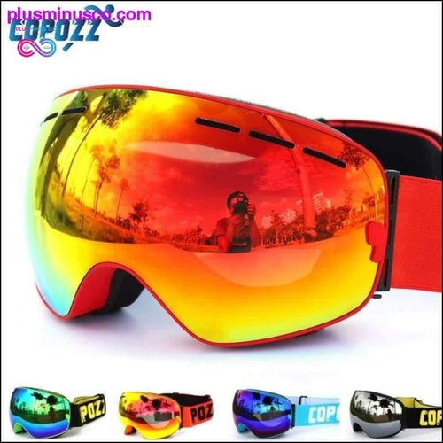 Plus Minus Co Ski Goggles w/ Double Layers UV400 Anti-Fog Big Ski Mask