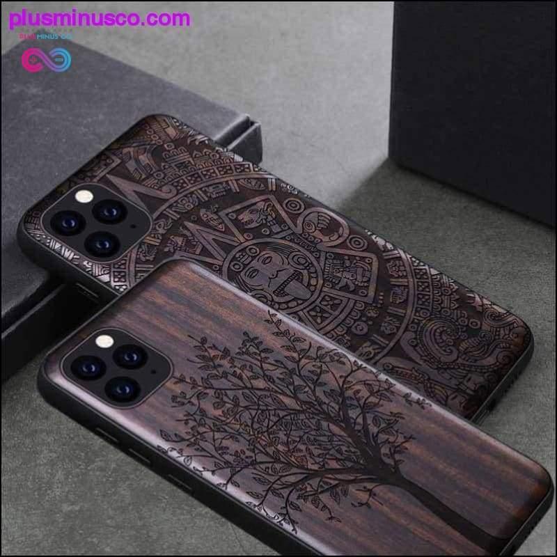 Plus Minus Co Skull Black Ebony Wood Phone Case for iPhone 11 Flower