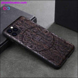 Plus Minus Co Skull Black Ebony Wood Phone Case for iPhone 11 Flower, view 4