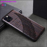 Plus Minus Co Skull Black Ebony Wood Phone Case for iPhone 11 Flower, view 5