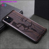 Plus Minus Co Skull Black Ebony Wood Phone Case for iPhone 11 Flower, view 6