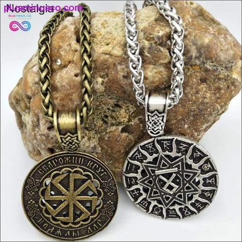 Plus Minus Co Slavic Kolovrat Pendant Necklace Star Of Russia Wheel Nordic