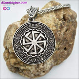 Plus Minus Co Slavic Kolovrat Pendant Necklace Star Of Russia Wheel Nordic, view 2