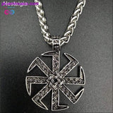 Plus Minus Co Slavic Kolovrat Pendant Necklace Star Of Russia Wheel Nordic, view 6