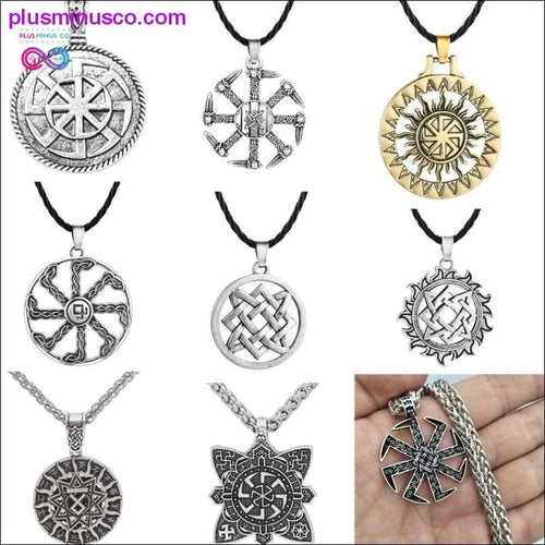 Plus Minus Co Slavic Kolovrat Wheel Amulet Pagan Pendant Necklace Viking