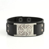 Plus Minus Co Slavic Wheel Kolovrat Talisman Charm Bracelets Leather Wrap, view 4