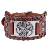 Plus Minus Co Slavic Wheel Kolovrat Talisman Charm Bracelets Leather Wrap, view 6