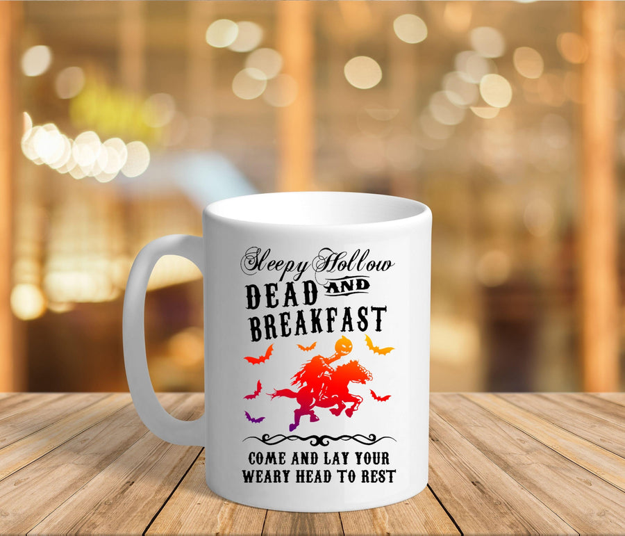 Plus Minus Co Sleepy Hollow Dead And Breakfast Mugs || Pumpkin Patch Halloween Mug || Headless Horseman Sleepy Hollow