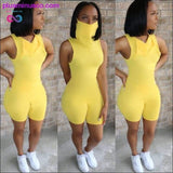 Plus Minus Co sleeveless sexy bodycon playsuit with mask summer women, view 4