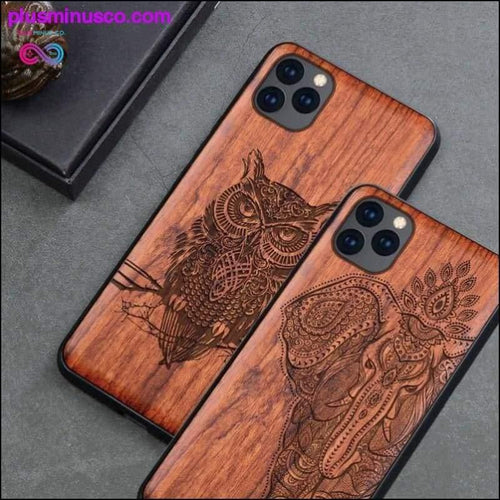 Plus Minus Co Slim Wood Back Cover TPU iPhone 11 Case || PlusMinusco.com