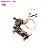 Plus Minus Co Small Lovely Cute Rhinestone Dachshund Dog Design Keychain, view 2