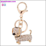 Plus Minus Co Small Lovely Cute Rhinestone Dachshund Dog Design Keychain, view 5