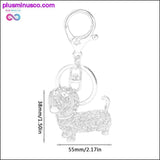 Plus Minus Co Small Lovely Cute Rhinestone Dachshund Dog Design Keychain, view 6