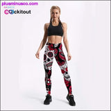 Plus Minus Co Small to Plus Size Stretchable Black Skull Leggings for, view 2
