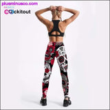 Plus Minus Co Small to Plus Size Stretchable Black Skull Leggings for, view 3