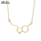 Plus Minus Co Dopamine Molecule Necklaces Chemical Formula Necklace Fashion Women Serotonin Structure Formula Pendant Graduation Gifts, view 3