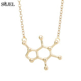 Plus Minus Co Dopamine Molecule Necklaces Chemical Formula Necklace Fashion Women Serotonin Structure Formula Pendant Graduation Gifts, view 6