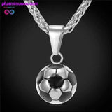 Plus Minus Co Soccer/football Pendant With Stainless Steel Gold Color, view 2